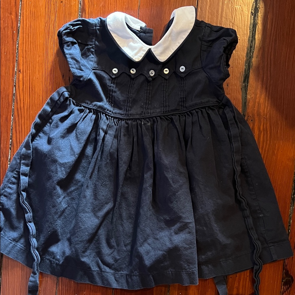 Lilly Pulitzer Midnight Blue Dress with Ivory Collar